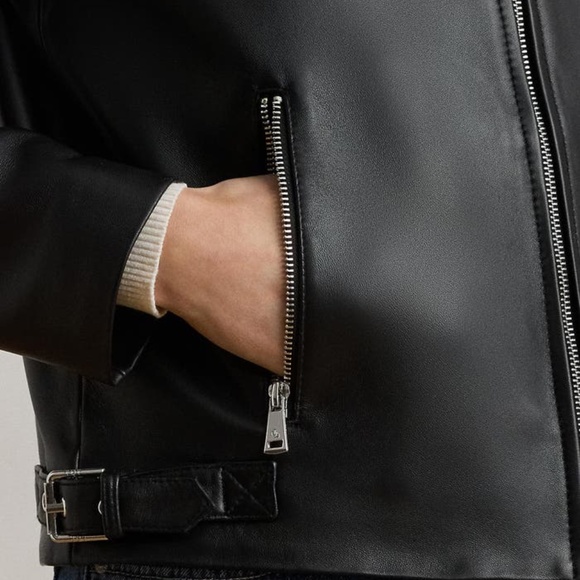NEW Ralph Lauren Leather Jacket Lambskin - Picture 15 of 16